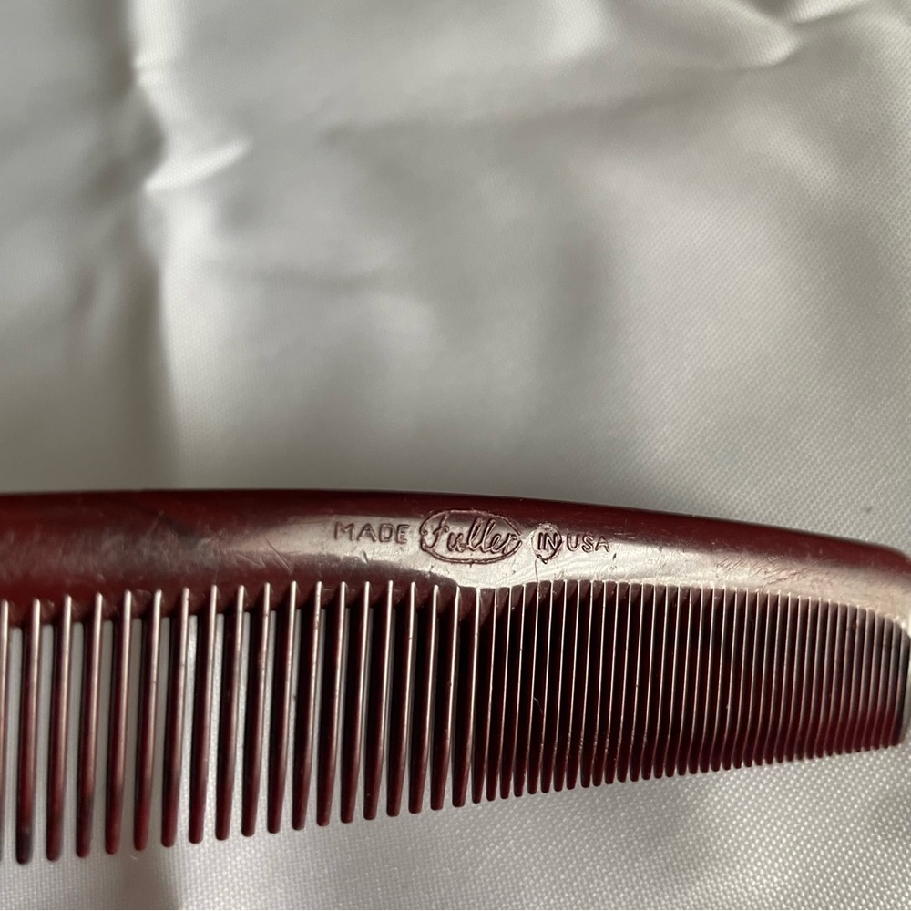 Vintage Fuller 5.25" Pocket Comb Brown Mustache, Beard, Hair Comb USA Made